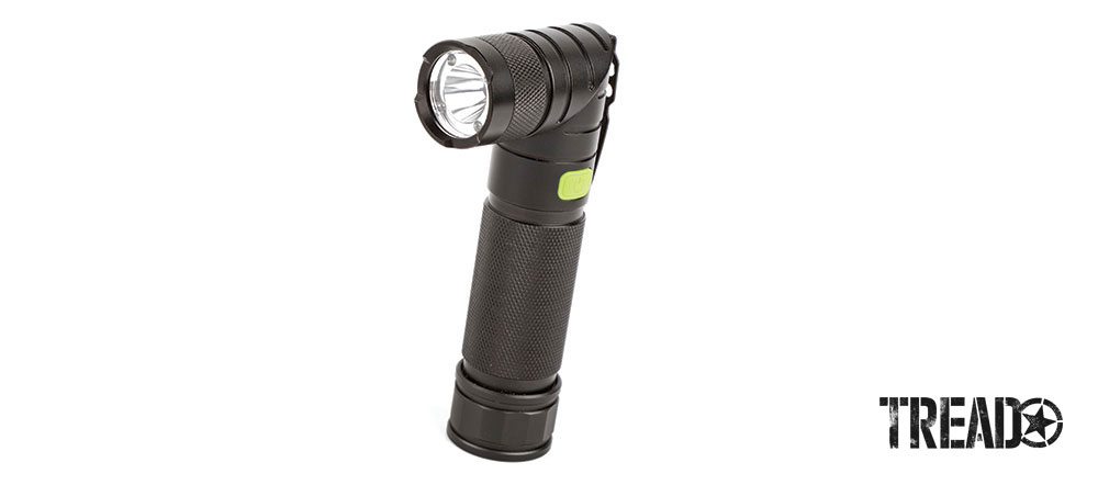 Black angled flashlight