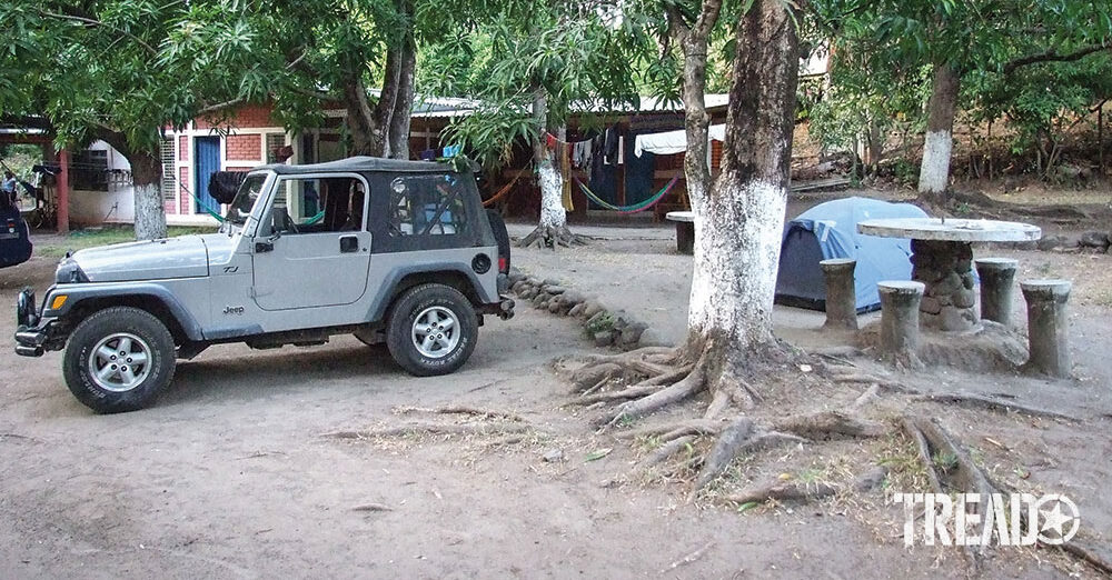 Camping 100 yards from a pristine, white-sand beach in El Salvador.