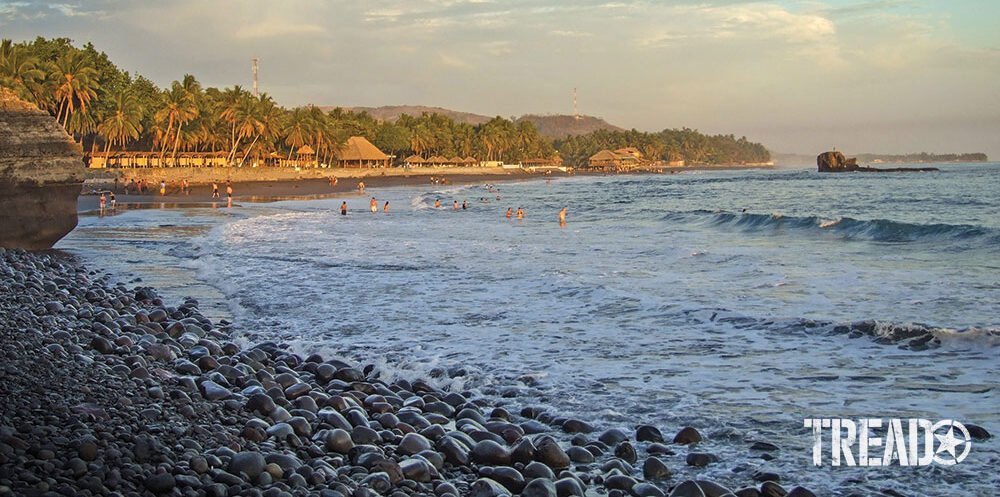 Beach paradise in El Salvador, where Grec rented a surfboard for a week.