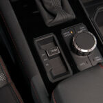 drive mode shifter of 2022 Toyota Tundra TRD Pro in Solar Octane orange