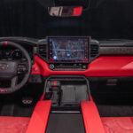 red interior of 2022 Toyota Tundra TRD Pro in Super White