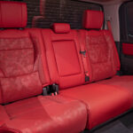 red interior of 2022 Toyota Tundra TRD Pro in Super White