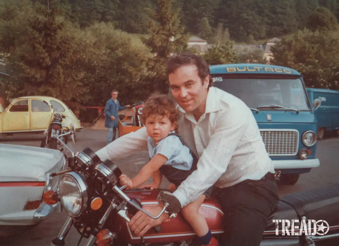Bernhard with his father also grew up riding dirt bikes