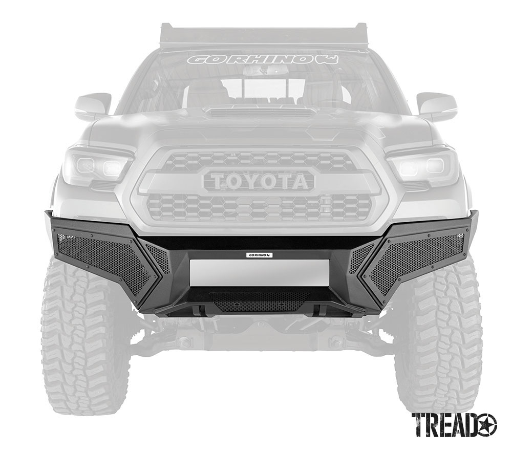 Go Rhino modern styling on a Tacoma with their Element Series Bumper.