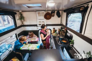 The OEV Camper-X allows plenty of space for the twins to hang out inside