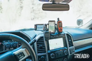 In the cockpit of the F250, comms are easily within reach