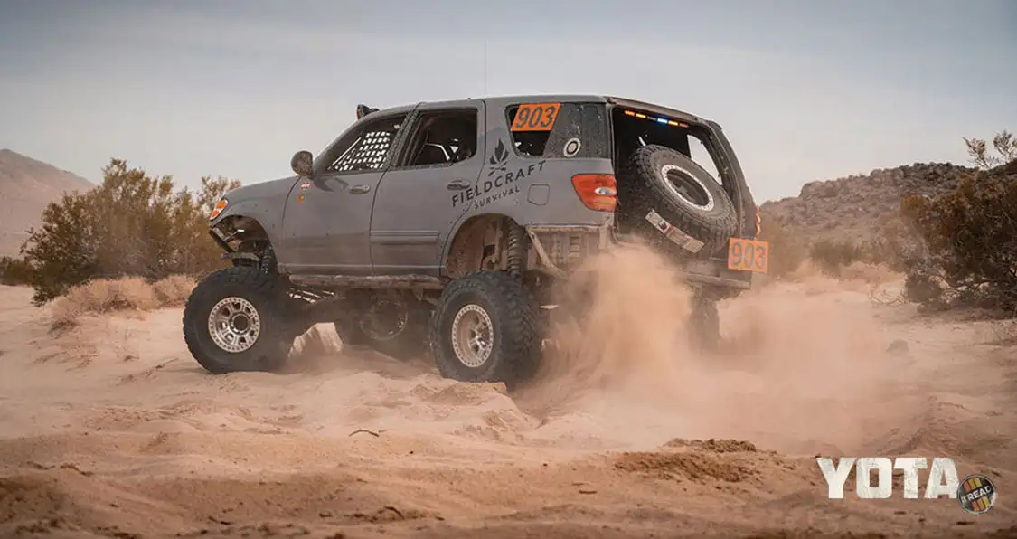 Johnson Valley sand is no competition killer for this modded Sequoia