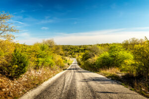 Country Road In The Texas Hill Country Route. 