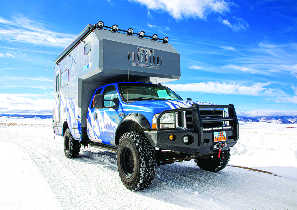 The MUSEROAMER driving through snow in Aspen, Colorado