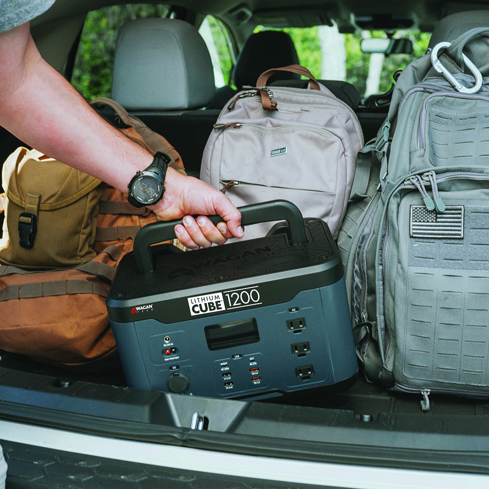 The Wagan Tech Lithium Cube 1200 can be stored in the trunk