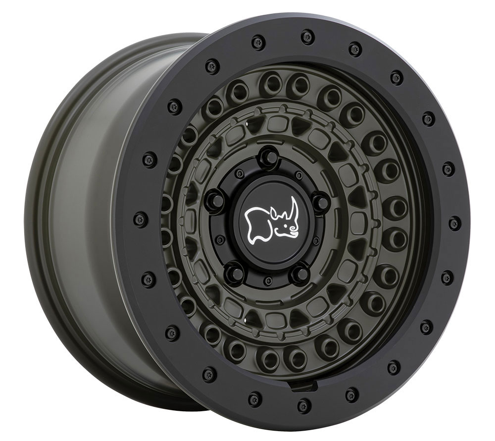 Black Rhino brand Barricade wheel with rockguard ring.