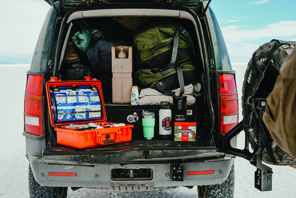 All the supplies for the trek across the salt flat for supporting military. 