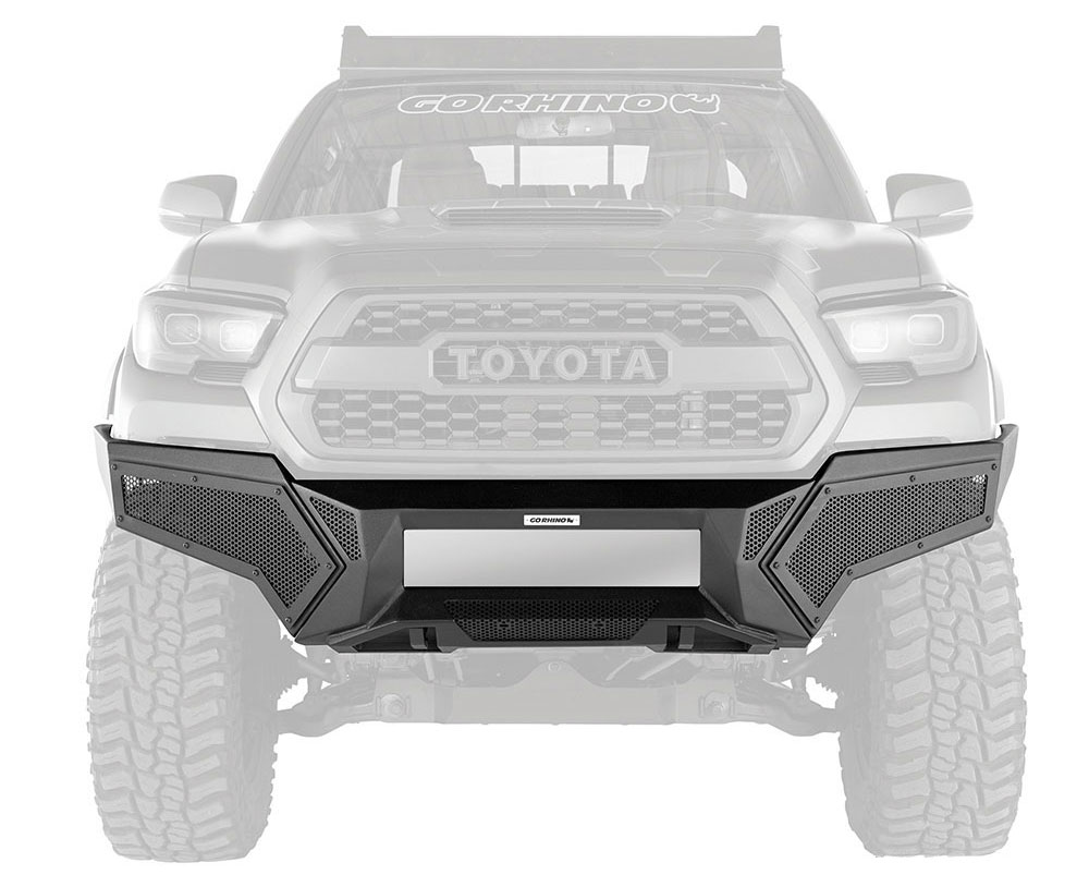 Go Rhino modern styling on a Tacoma with their Element Series Bumper. 