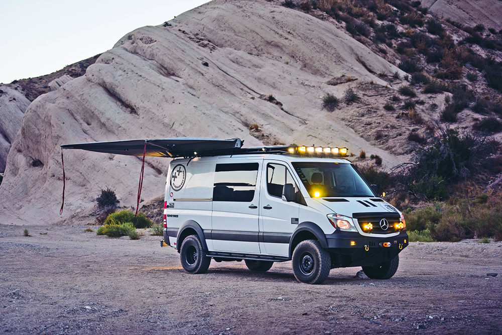 The Alu Cab awning on the 2018 4x4 diesel Mercedes Benz Sprinter