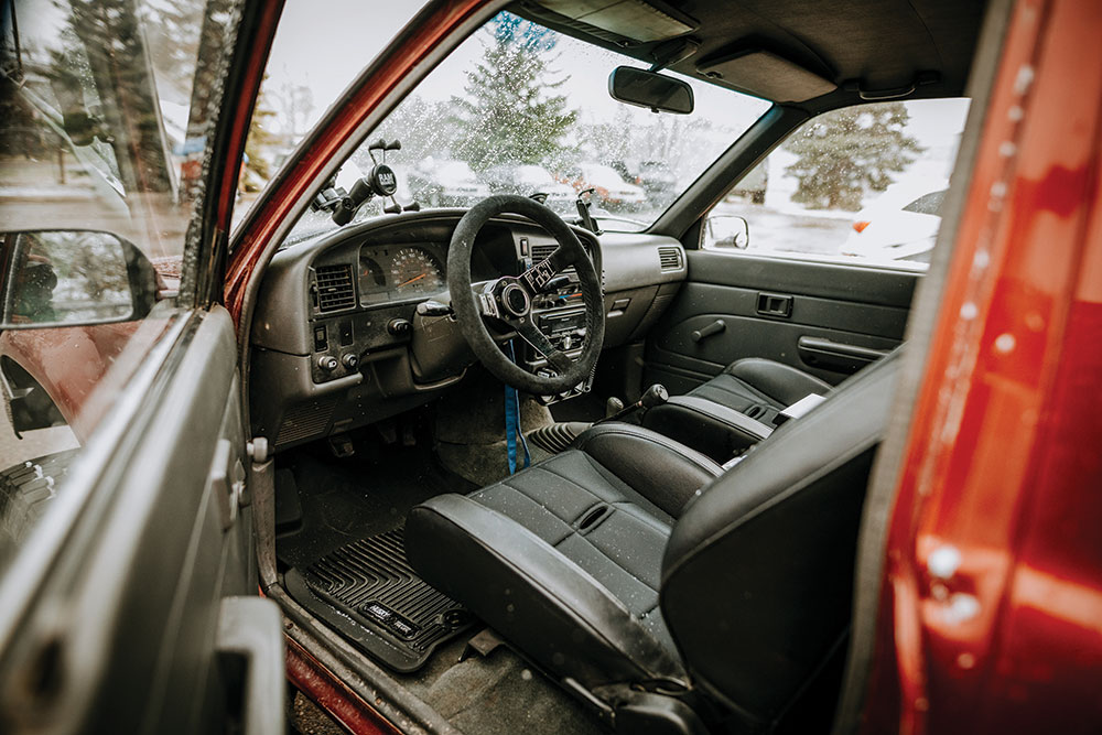 The upgraded interior of the 1990 Toyota Pickup.