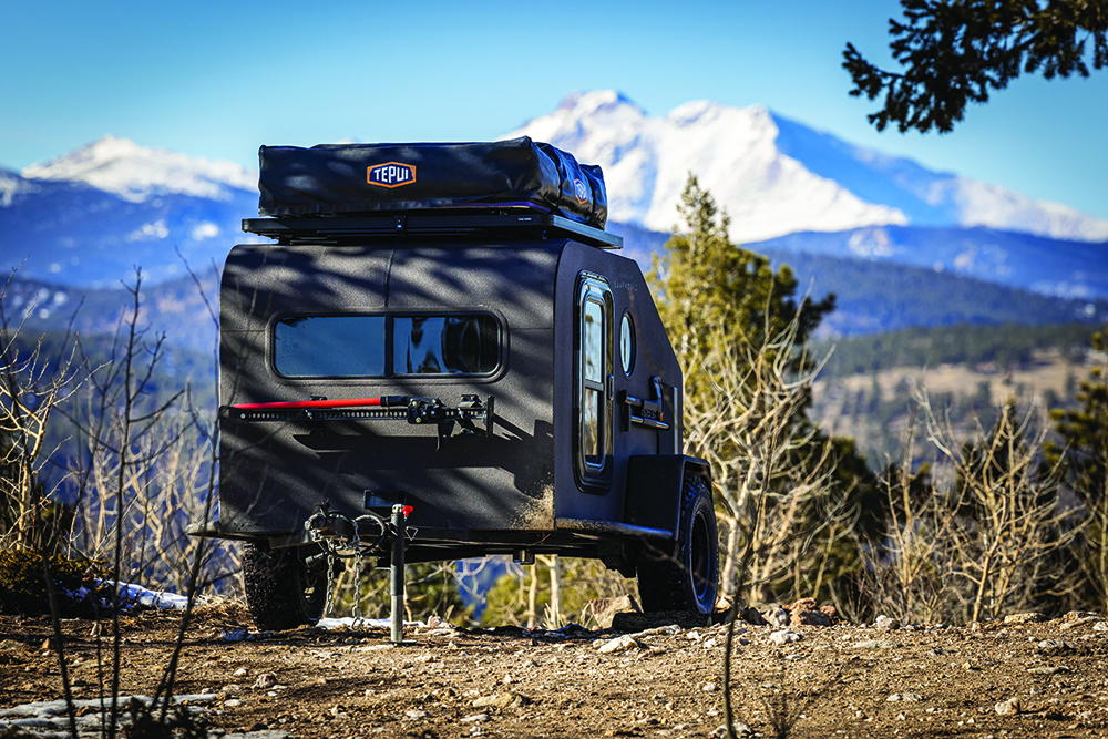 The Campworks NS-1 trailer poised in nature.