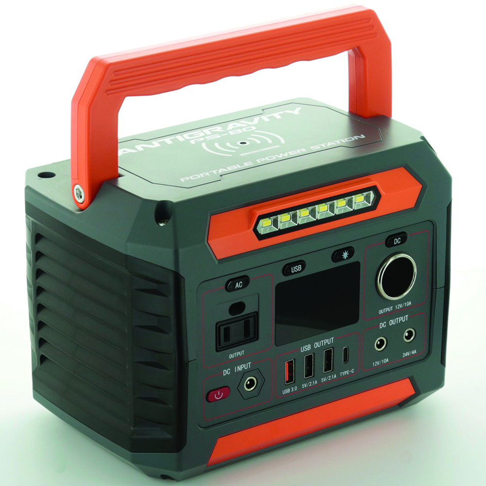 The Antigravity Batteries PS80 Power Station features a handle. 