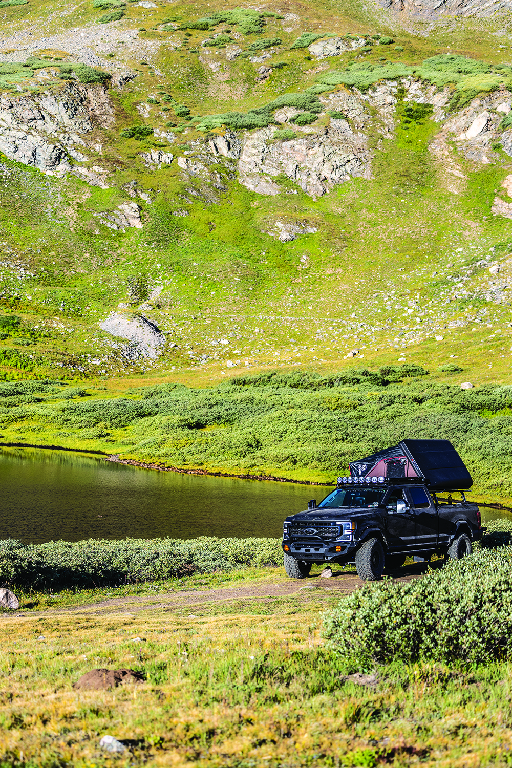 Mike pops up F250 Tremor's RTT when he's ready to camp out.
