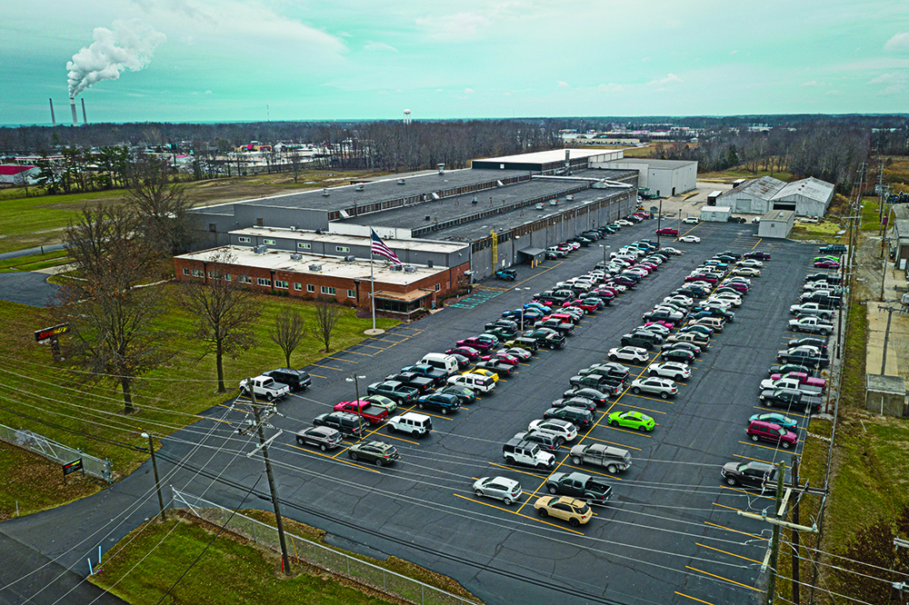 An aerial shot of the SuperATV headquarters in Madison, Indiana. 