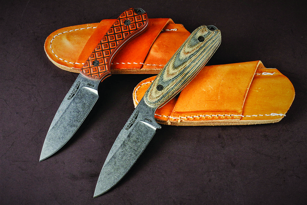 Different options of Bradford Guardian knives.