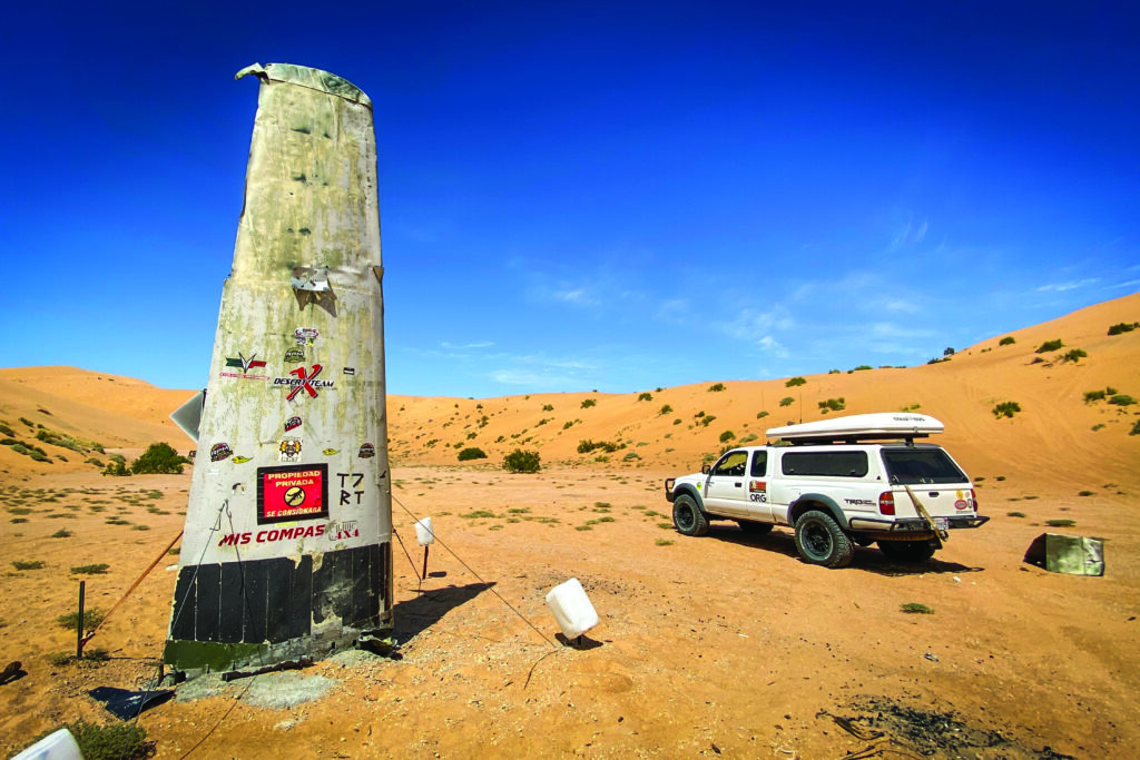 An abandoned plane crash site was one attraction on the group's sand dune adventure.