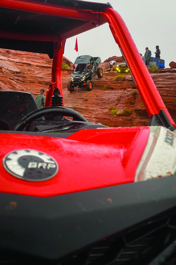 Up close shot through the windshield of the author's UTV.