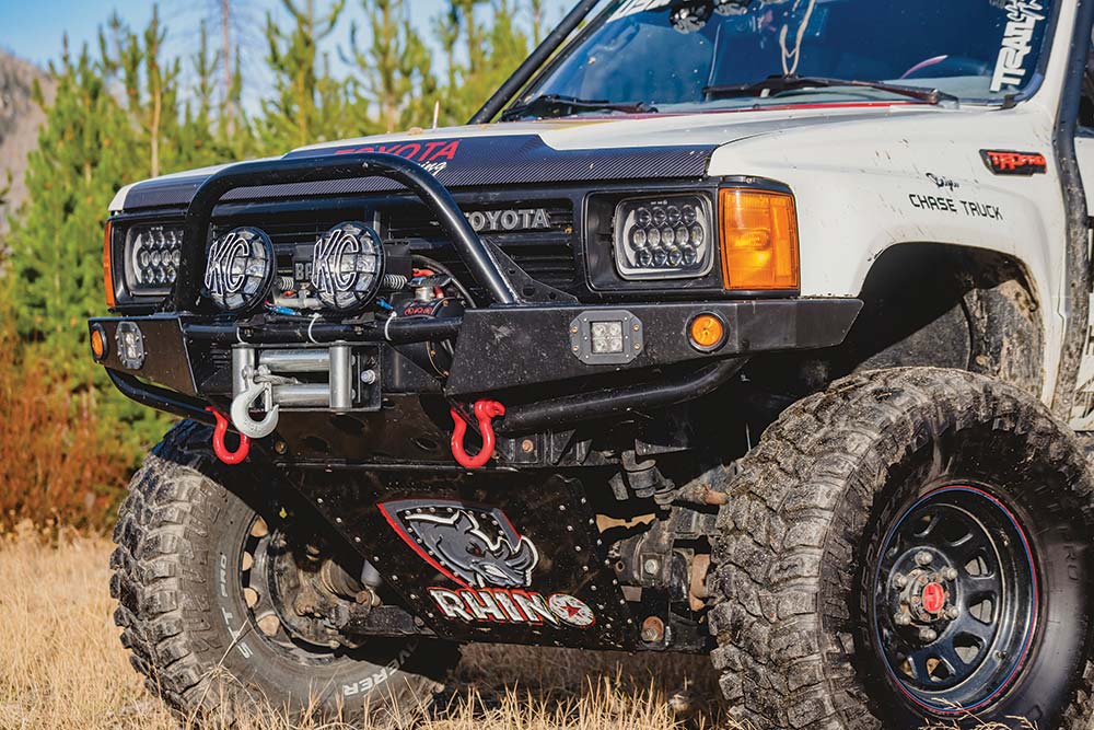 The front bumper of the 4Runner is beefed up.