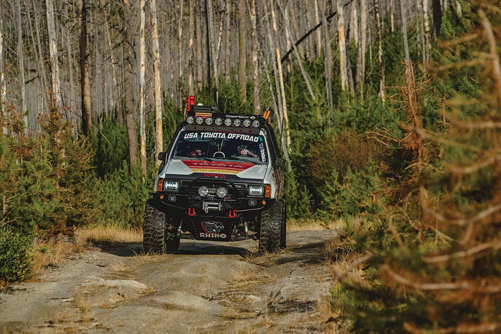 The 4Runner handles mud with ease.