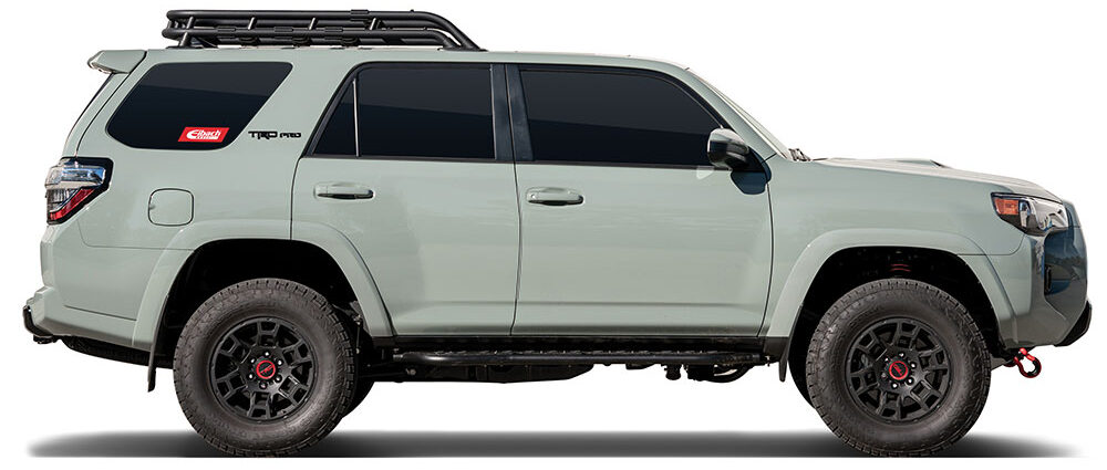 Gray Toyota 4Runner with suspension accessories.