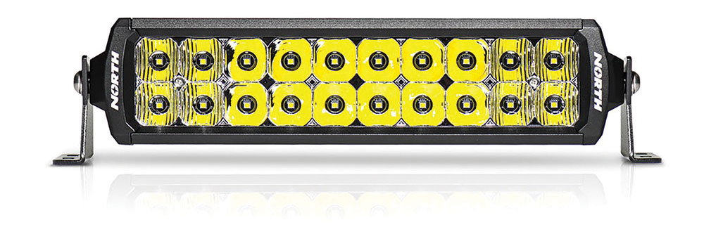 North 10-inch Dual Row LED Light Bar lights up all of your utility gear.