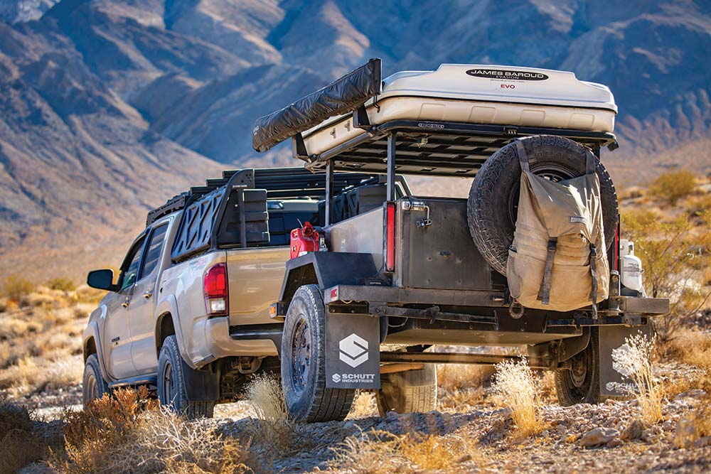 The Tacoma and trailer combination are built for mountain terrain.