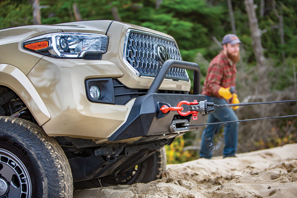 e winch, bumper, and rigging equipment makes this Tacoma ready for recovery.