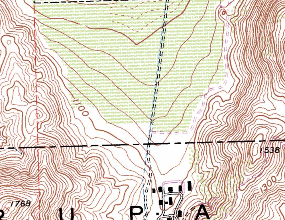 The widely spaced contour lines  show a typical alluvial plane