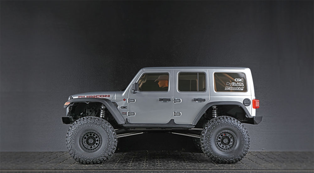 The SCX6 Jeep Wrangler Unlimited Rubicon is a scaled down rock crawler in miniature.