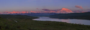 Sunset at Lake Wonder in Denali National Park