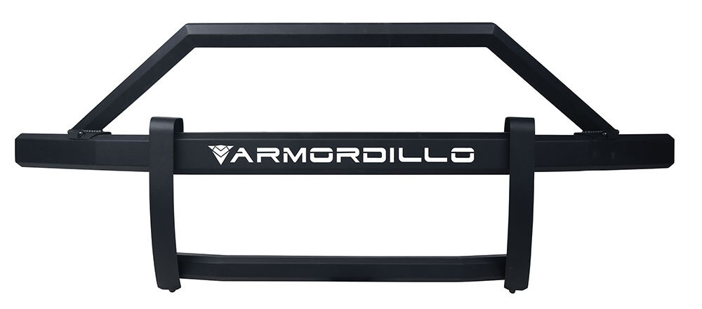 Black metal Armordillo rack for Toyota front grille.