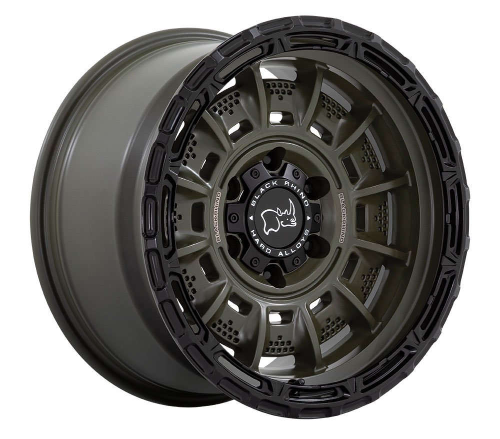 Black Rhino Wheels Legion in black and olive green finish.