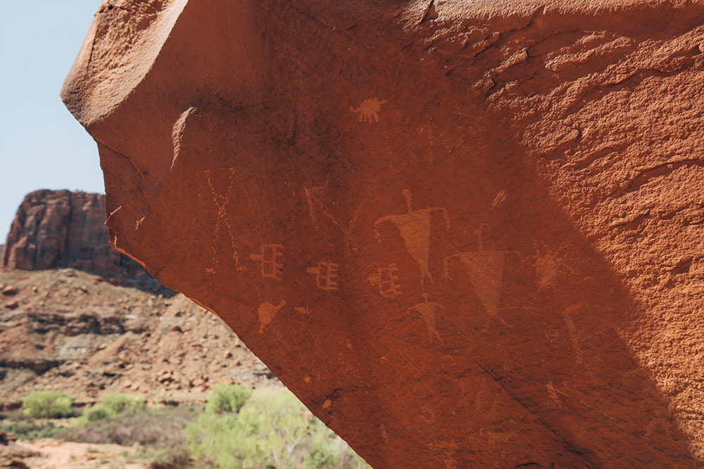 petroglyphs on Kane Creek Trail in Moab 