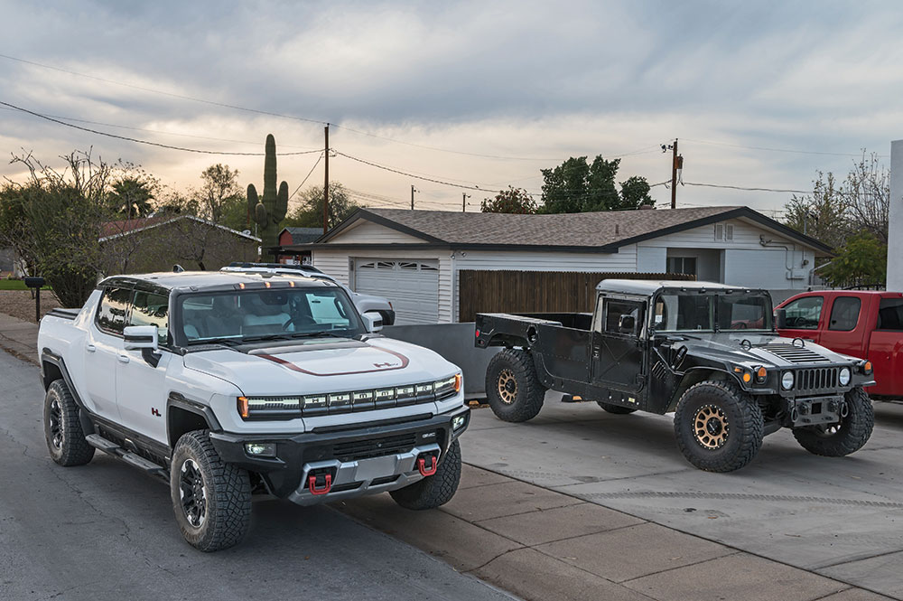 The GMC Hummer EV truck even makes the original H1 look small.