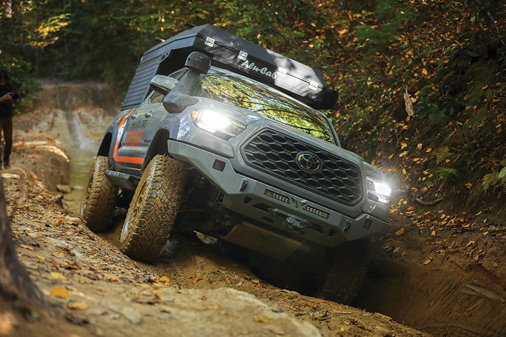 Toyota Tacoma on a rough trail 