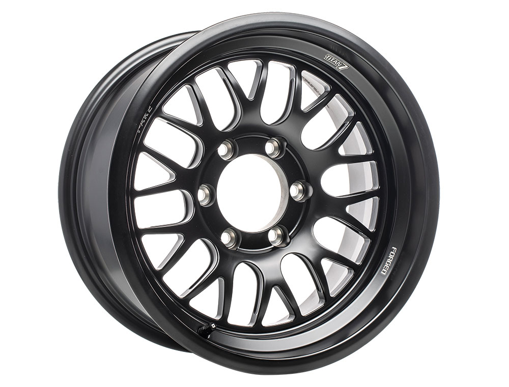 Titan 7 T-AK2 wheel in Machine Black finish.