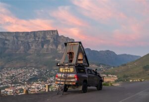 Gen 3-R Expedition Roof Top Tent on an overlook 