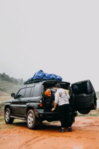 A well packed car for cross-country tenting