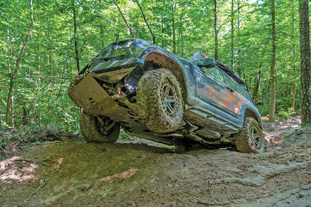 Off-roading in the Land Rover 