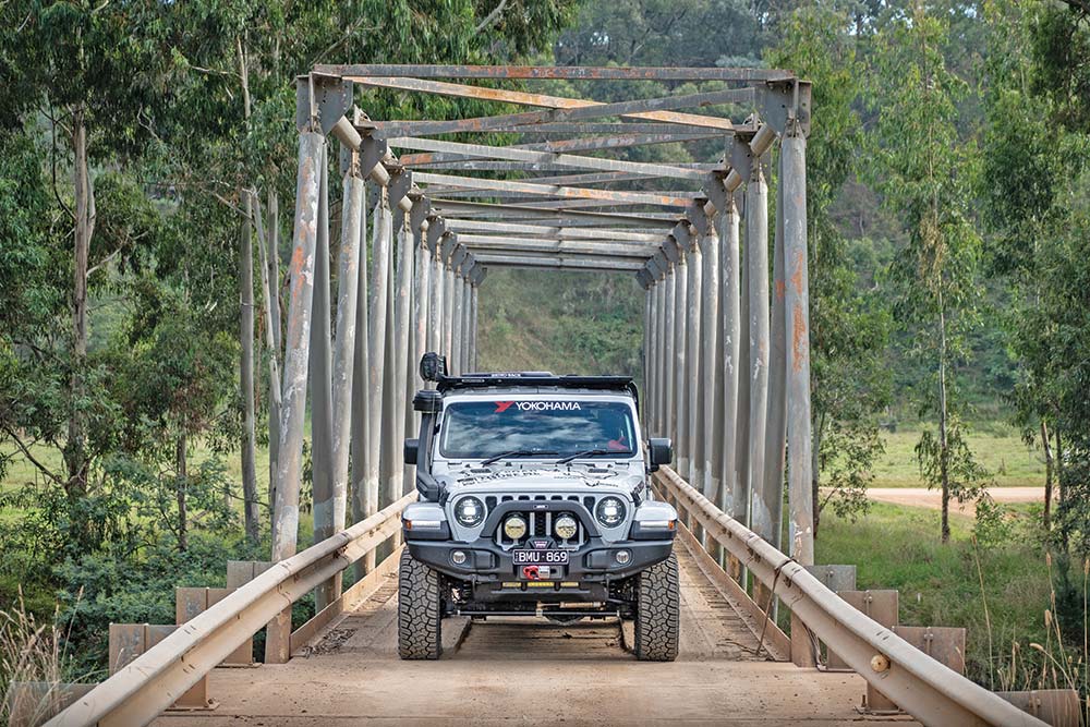 Completed Jeep Gladiator on a Bridge