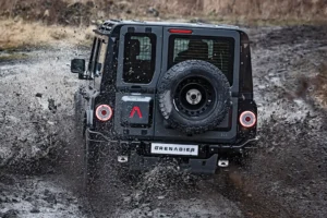 The author easily slices through a deep mud hole during the first off-road drive