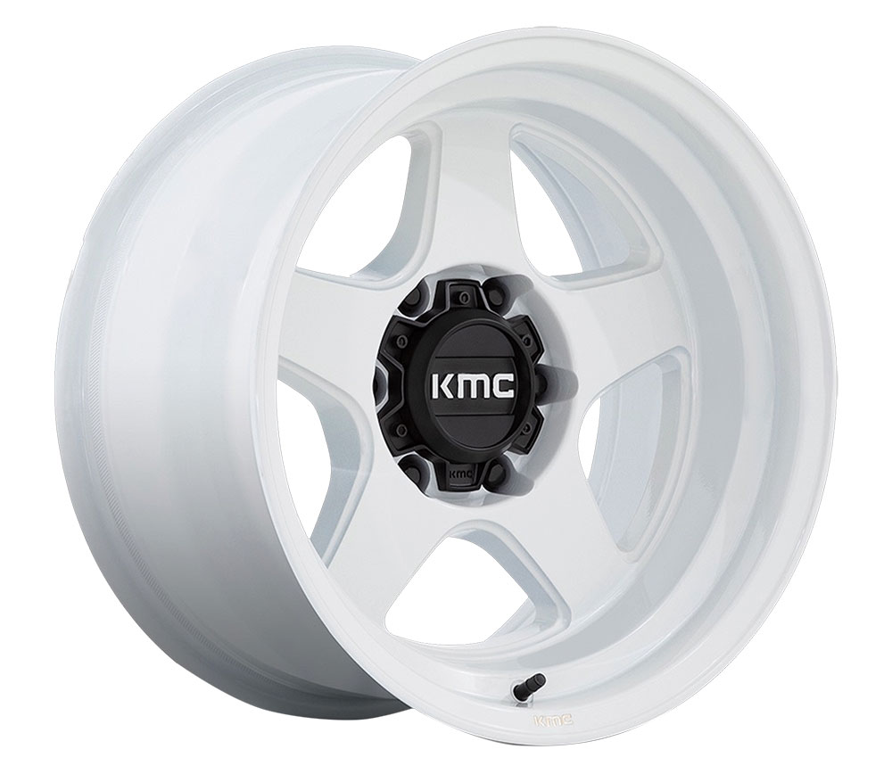KMC KM446 Mesa Forged in raw michined finish with black center.