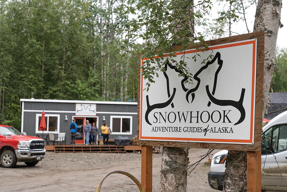 Snowhook Adventure Guides of Alaska sign
