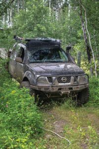 The Frontier stands out amongst the green landscape.