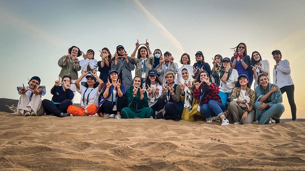 A group of female drivers at the Rally Jameel